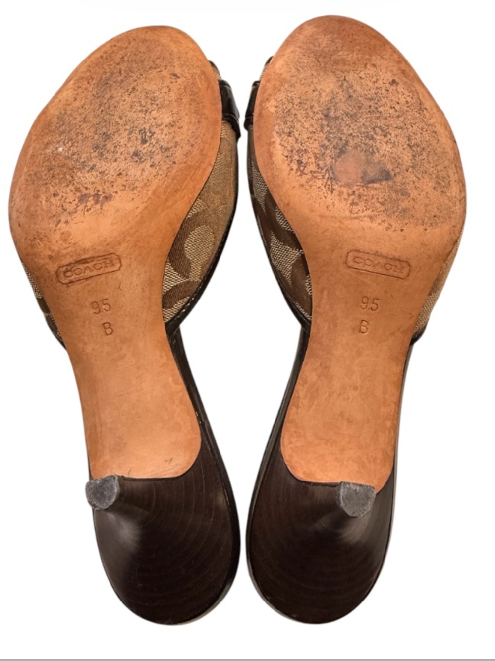 Coach Isla Signature Kitten Heel Slides Sandals size 9.5B - Picture 11 of 12
